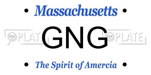 GNG Massachusetts License Plate