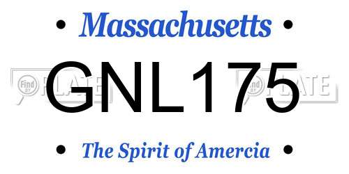 GNL175 Massachusetts License Plate