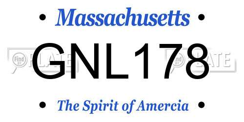 GNL178 Massachusetts License Plate