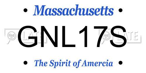 GNL17S Massachusetts License Plate