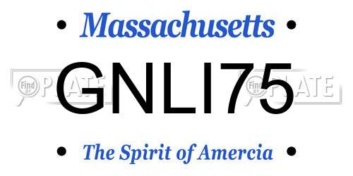 GNLI75 Massachusetts License Plate