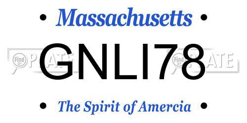 GNLI78 Massachusetts License Plate