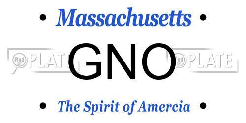 GNO Massachusetts License Plate