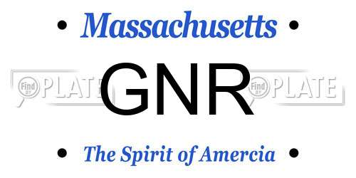 GNR Massachusetts License Plate