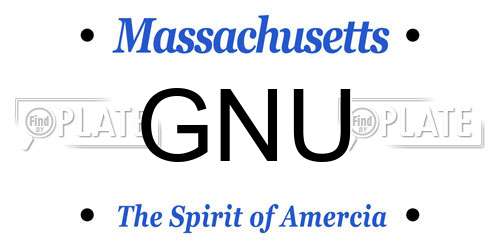 GNU Massachusetts License Plate
