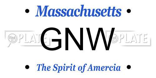 GNW Massachusetts License Plate
