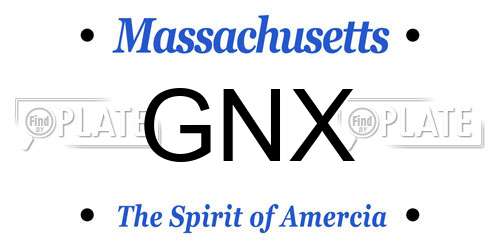 GNX Massachusetts License Plate