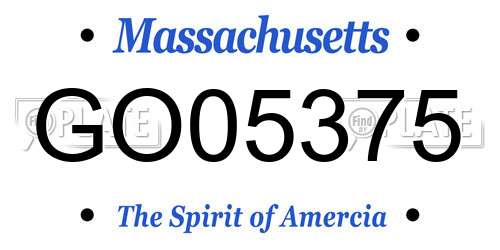 GO05375 Massachusetts License Plate