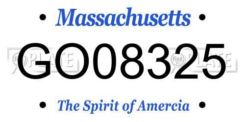 GO08325 Massachusetts License Plate