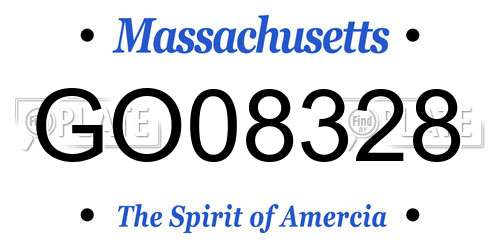 GO08328 Massachusetts License Plate