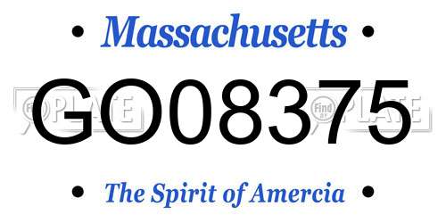 GO08375 Massachusetts License Plate