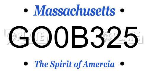 GO0B325 Massachusetts License Plate
