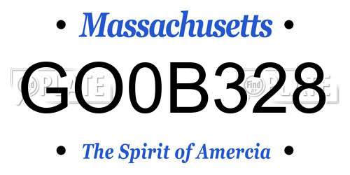 GO0B328 Massachusetts License Plate