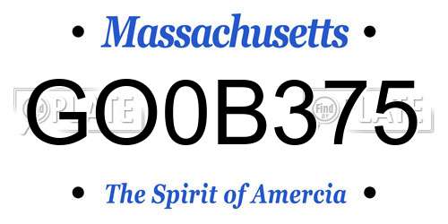 GO0B375 Massachusetts License Plate