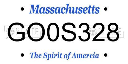 GO0S328 Massachusetts License Plate