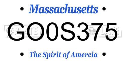 GO0S375 Massachusetts License Plate
