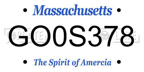 GO0S378 Massachusetts License Plate