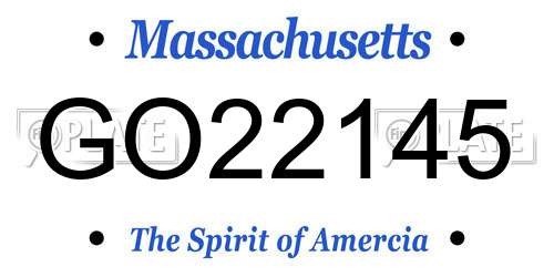 GO22145 Massachusetts License Plate