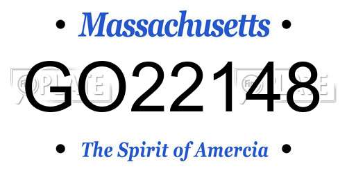GO22148 Massachusetts License Plate