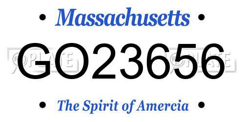 GO23656 Massachusetts License Plate