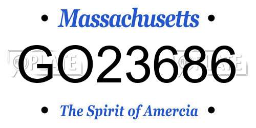GO23686 Massachusetts License Plate