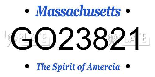 GO23821 Massachusetts License Plate