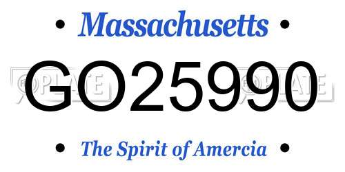 GO25990 Massachusetts License Plate