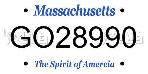 GO28990 Massachusetts License Plate