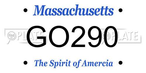 GO290 Massachusetts License Plate