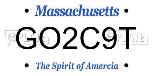 GO2C9T Massachusetts License Plate