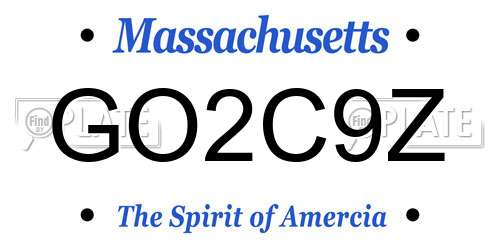 GO2C9Z Massachusetts License Plate