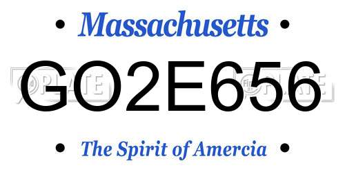GO2E656 Massachusetts License Plate