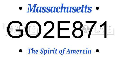 GO2E871 Massachusetts License Plate