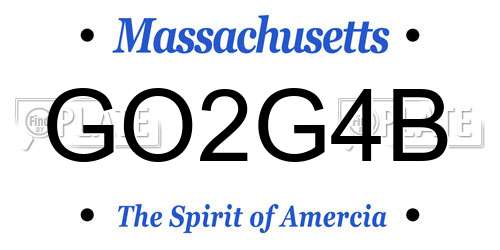 GO2G4B Massachusetts License Plate