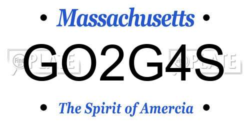 GO2G4S Massachusetts License Plate