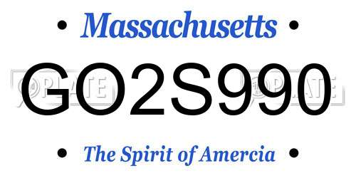 GO2S990 Massachusetts License Plate