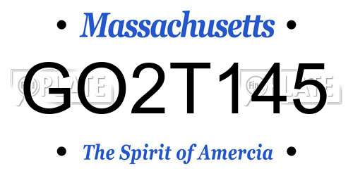 GO2T145 Massachusetts License Plate