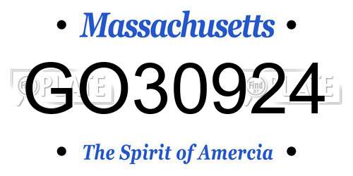 GO30924 Massachusetts License Plate