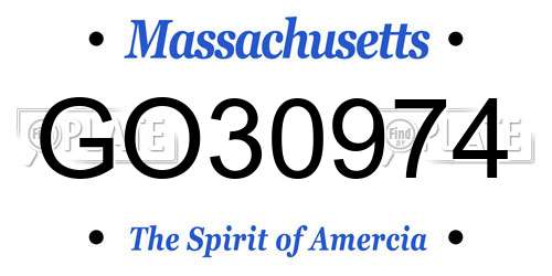 GO30974 Massachusetts License Plate