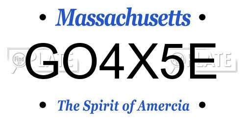 GO4X5E Massachusetts License Plate