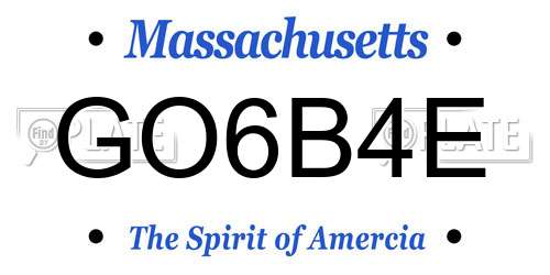 GO6B4E Massachusetts License Plate