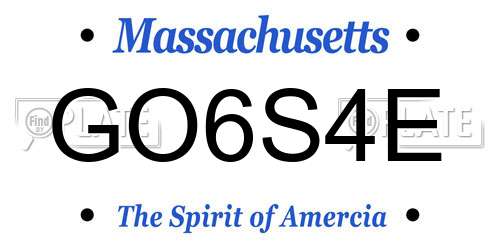 GO6S4E Massachusetts License Plate