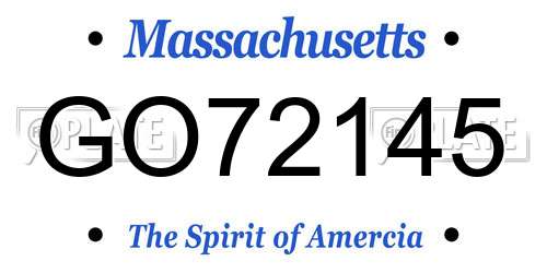 GO72145 Massachusetts License Plate