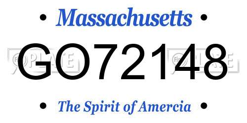 GO72148 Massachusetts License Plate