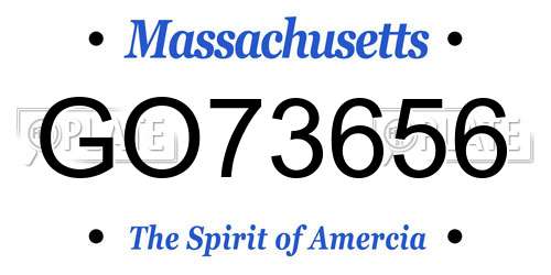 GO73656 Massachusetts License Plate
