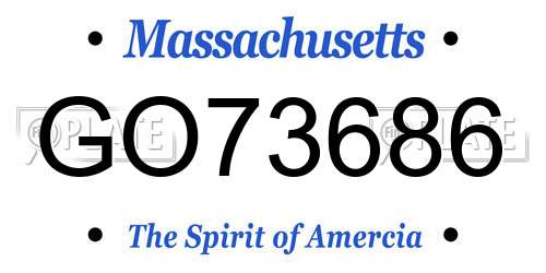 GO73686 Massachusetts License Plate