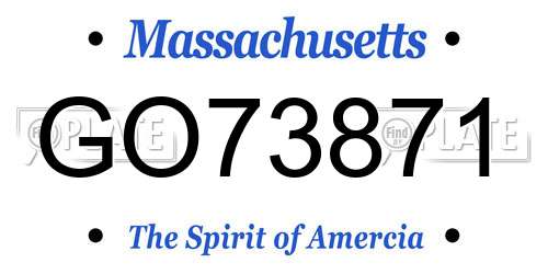GO73871 Massachusetts License Plate