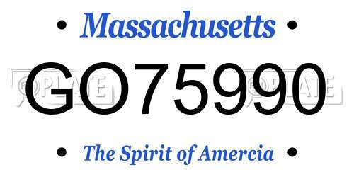 GO75990 Massachusetts License Plate