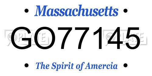GO77145 Massachusetts License Plate