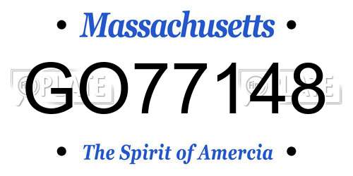 GO77148 Massachusetts License Plate